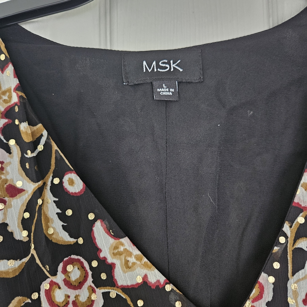 MSK Multicolor Floral Long Sleeve Dress - Picture 3 of 8